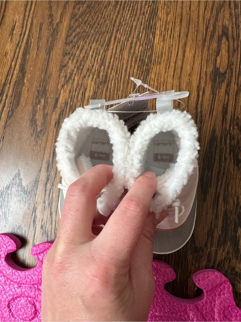 Carter’s Baby Winter Booties in Light Pink and Gray (6-9 months)
